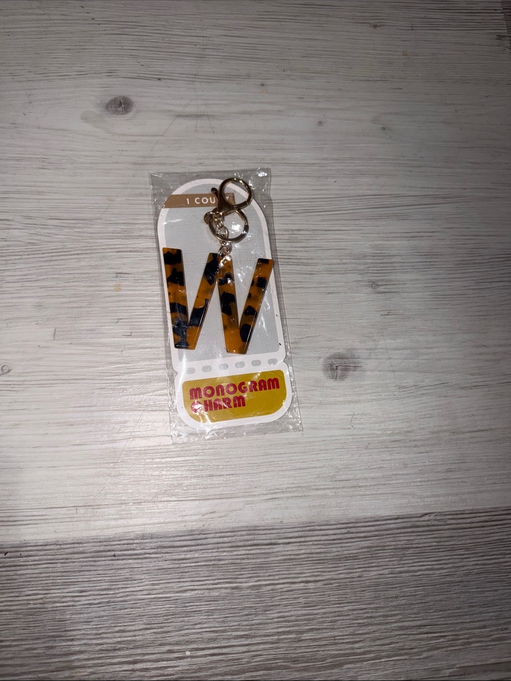 Monogram 'W' Tortoiseshell Keychain -